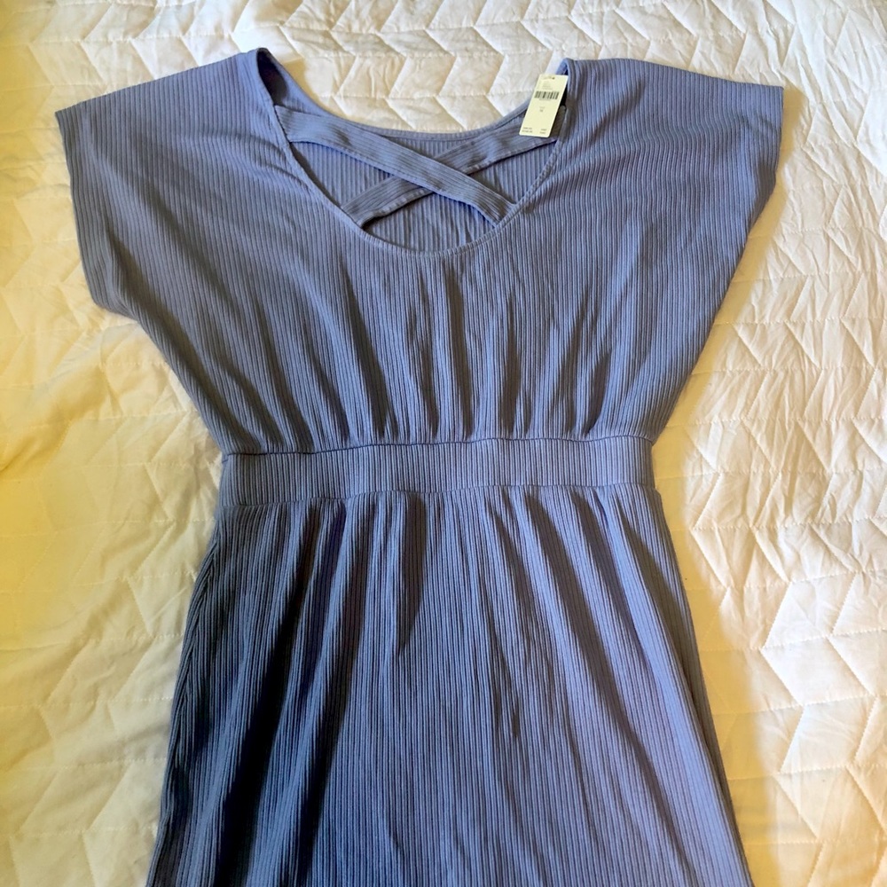 Lilac Ribbed Midi Dress